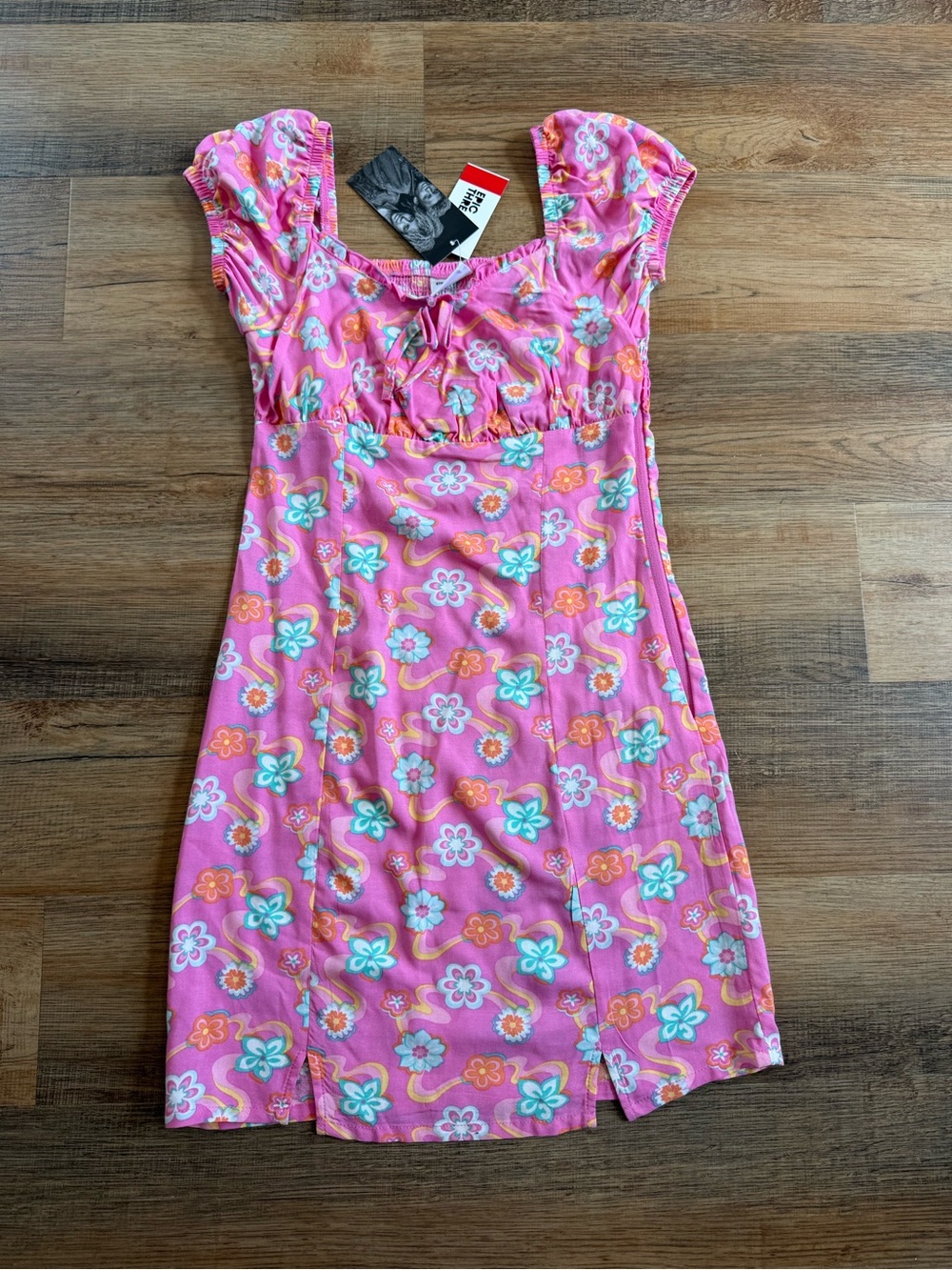 Epic Threads Pink Floral Puff Sleeve Dress Girls size Medium